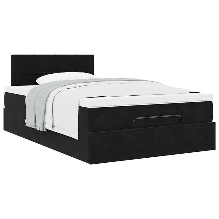 Maison Exclusive - Cadre de lit ottoman avec matelas noir 120x200 cm velours