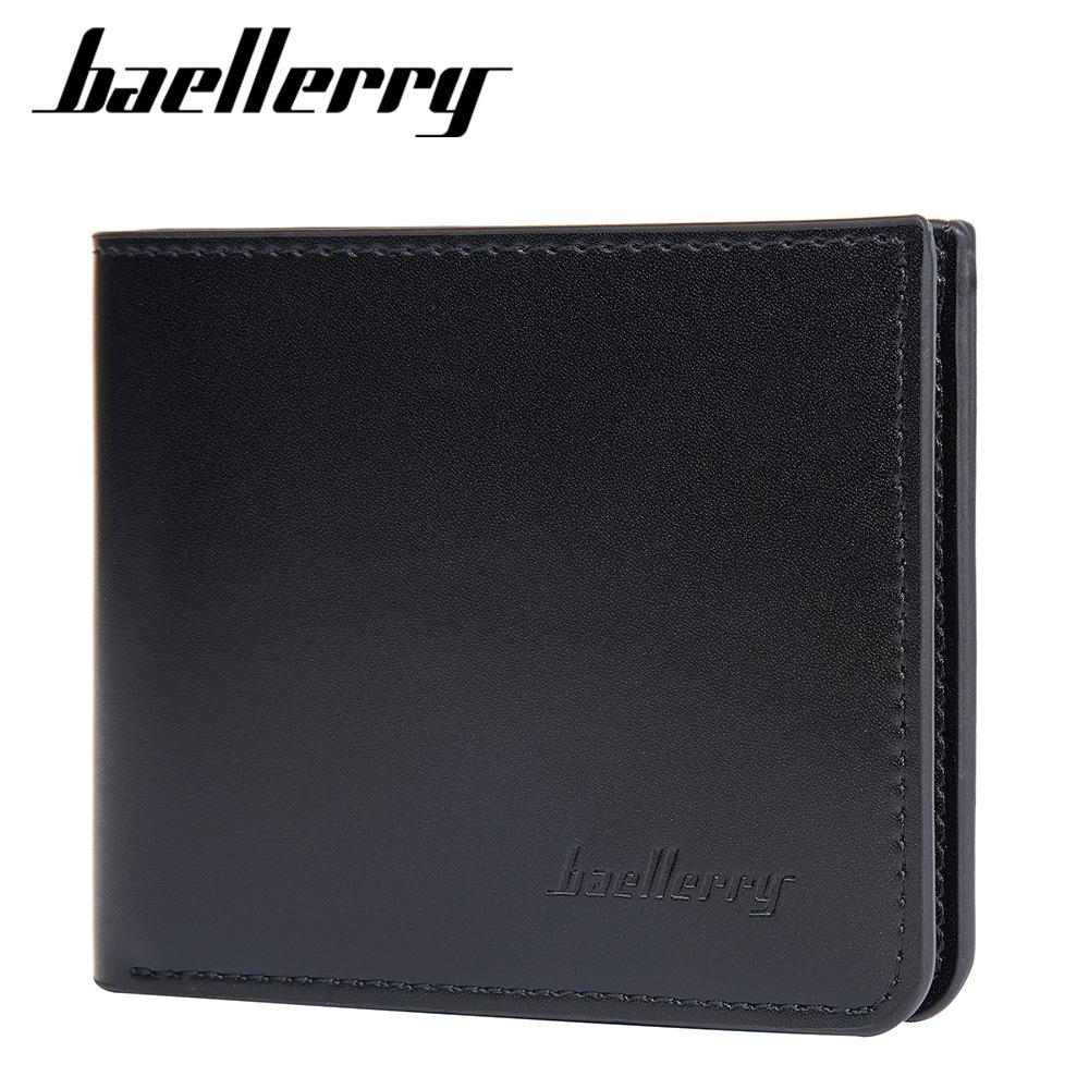 Baellerry Men's Simple Fashion Billfold Short Horizontal Wallet Ultra-thin Multi-functional Coin Purse Multiple Card Slots Card Holder
