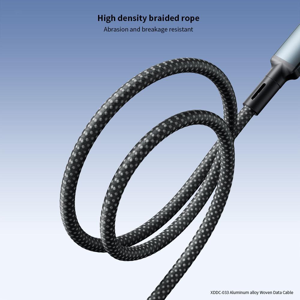 

XUNDD XDDC-033 1m USB-A to Type-C Cable Fast Charging Cable Aluminum Alloy Braided Data Cord