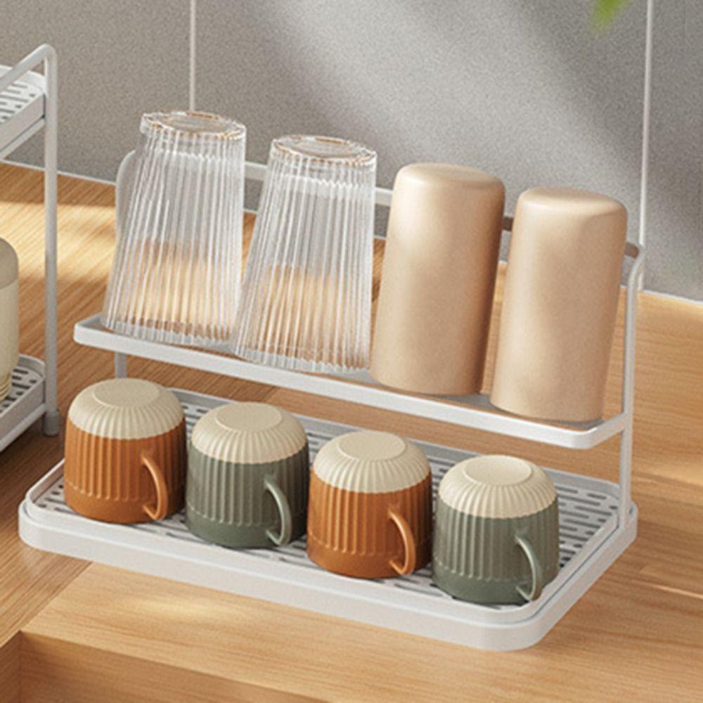 Removable Coffee Cup Drain Holder Double Layer Mug Organizer Durable Bottle Drying Rack  Home