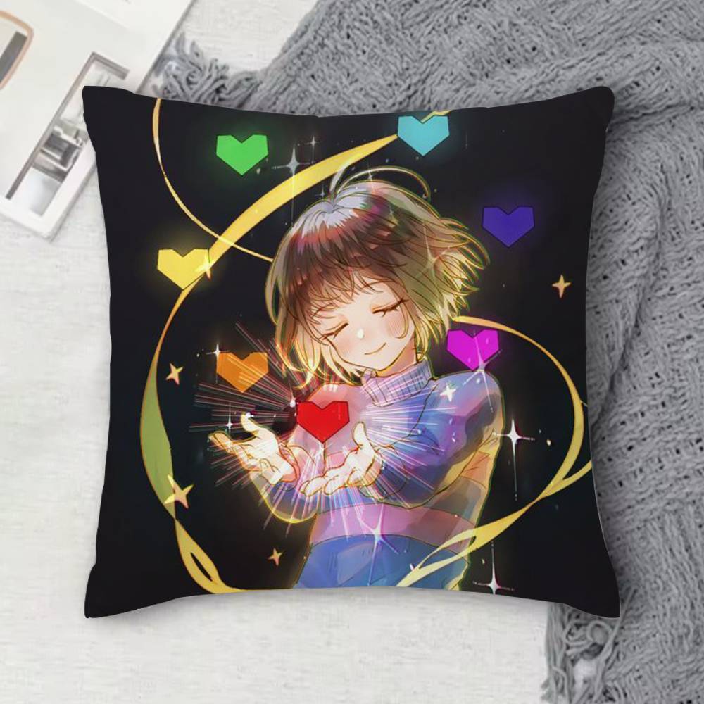 UUndertale Doublesided Printed Square Decorative Cushion Cover for Sofa Living Room Home Decor