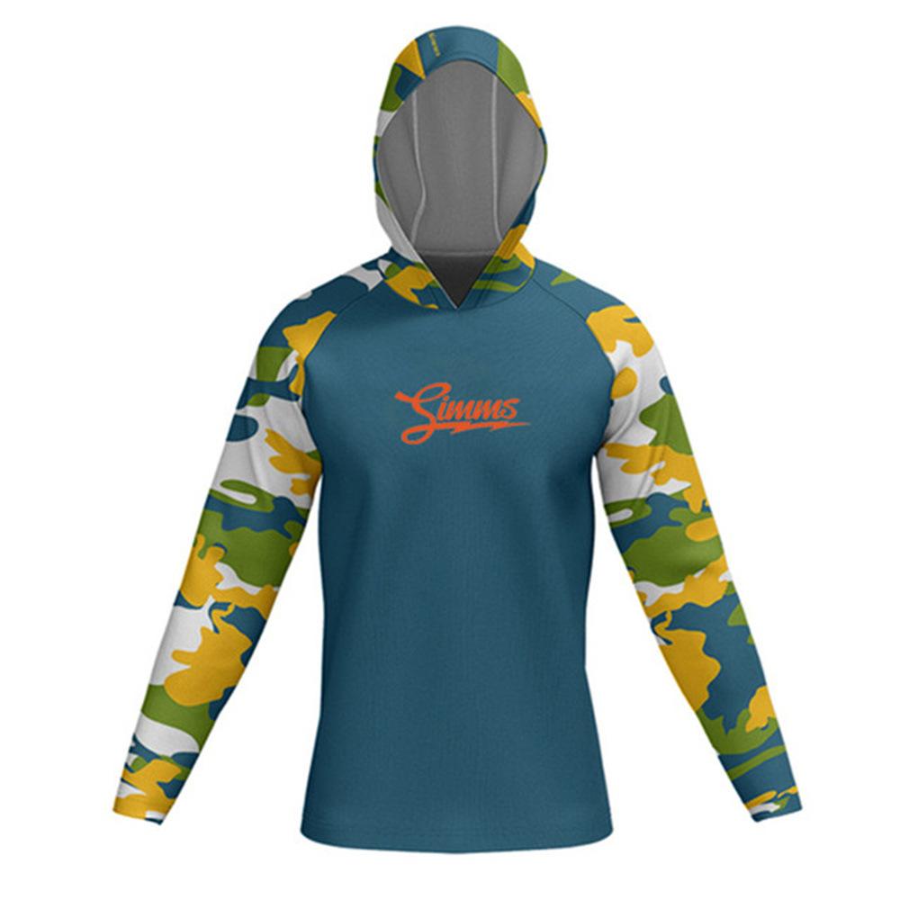 SIMMS Camouflage Fishing Suit Outdoor Sunscreen Suit Summer Long-sleeved T-shirt Quick-drying Breathable Fishing Suit Luya Equipment