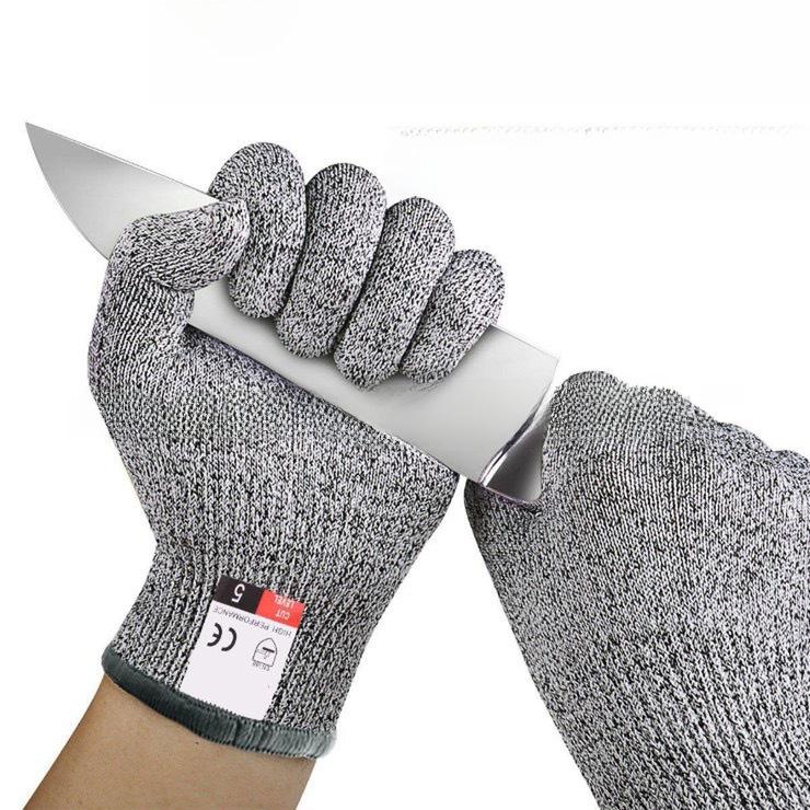 Schnittfeste HPPE Handschuhe Level 5: Atmungsaktiv, Verschleißfest, Verletzungsfreier Schutz für Holzbearbeitung, Bau und Küchen.
