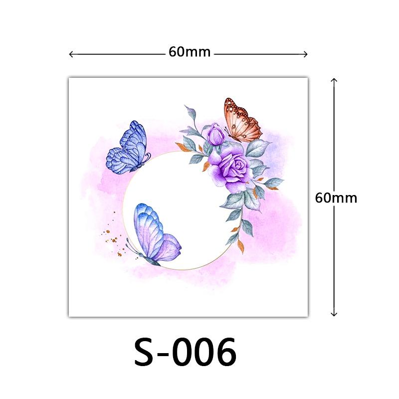 Small Flower Tattoo Sticker Female 3D Color Tattoo Sticker Rose Lotus Butterfly Flower Tattoo