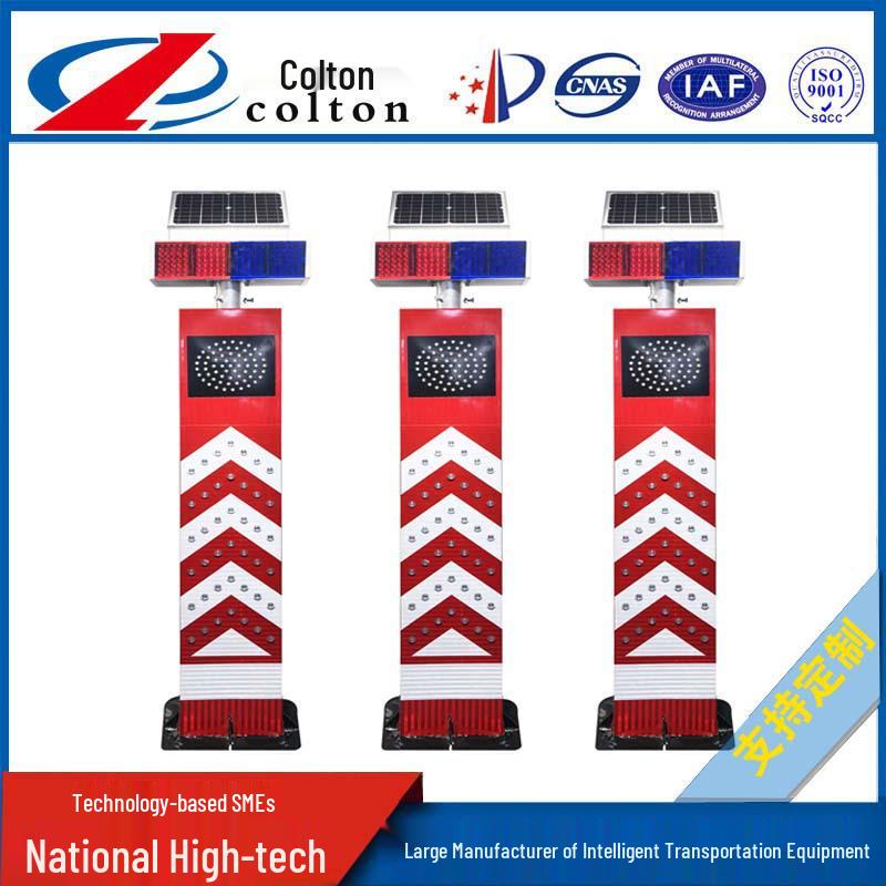 Solar LED Warning Posts - BRT Lane Delineators In Colton