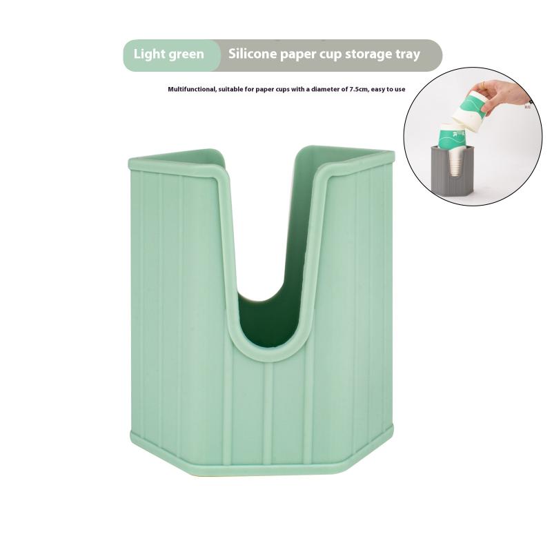 Mouthwash Cups Holder Stackable Silicone Cup Dispenser For Bathroom Sink Counter Space-Saving Mouthwash Cup Holder Small
