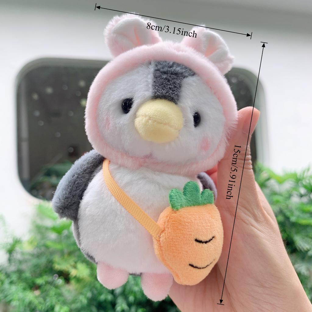Cute Penguin Plush Keychain Soft Kawaii Cartoon Penguin with Hats Key Chain Bag Ornaments Super Soft Plushie Pendant Couple Gift
