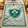 Flannel BlanketIreland Rugby Custom Name Text Personalized Soft Warm Throw Blanket Home Decor Gift