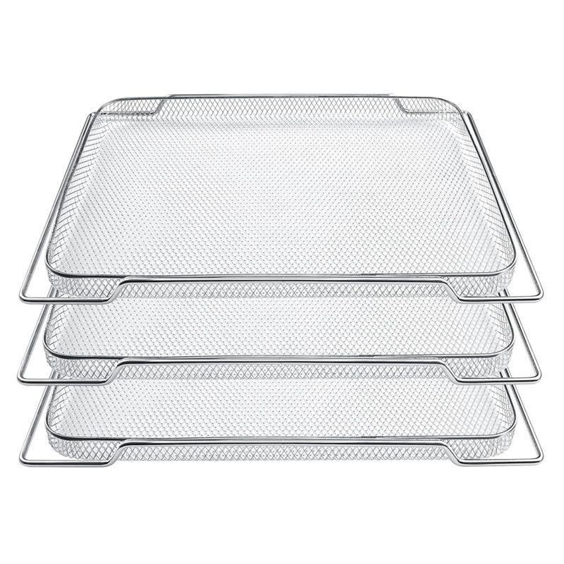 AEE4-Air Fry Basket Replacement For Breville Smart Oven Air Fryer Pro BOV900BSS, Mesh Basket BOV900 Smart Air Fry Oven,3Pcs