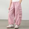 LUSON Chen Da Zhu Children's Clothing, Girls' Cargo Pants, New Style for Older Kids, 2025 New Trendy Loose-Fitting Sports Pants for Girls