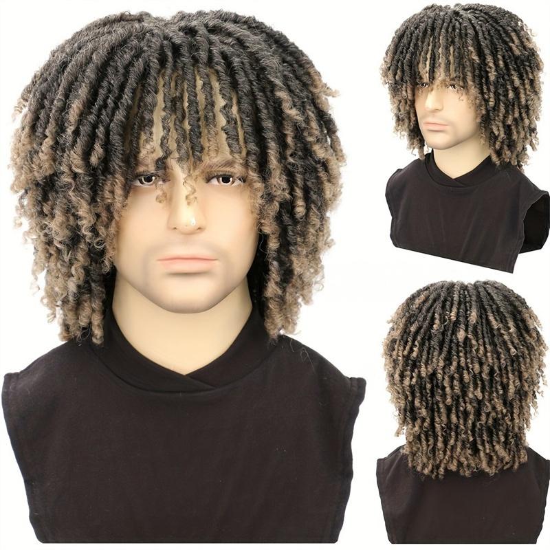 

Синтетический короткий заплетенный полупарик с дредами Черный/Коричневый/Блонд Афро Мужской парик Накладка Парик для черных мужчин женщин