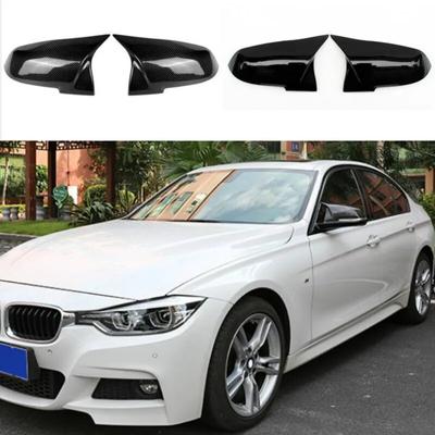 2pcs Auto Car Rear View Side Mirror Cover Trim For BMW F20 F21 F22 F23 F30 F31 F32 F36 X1 E84 F87 M2 Carbon Fiber Style