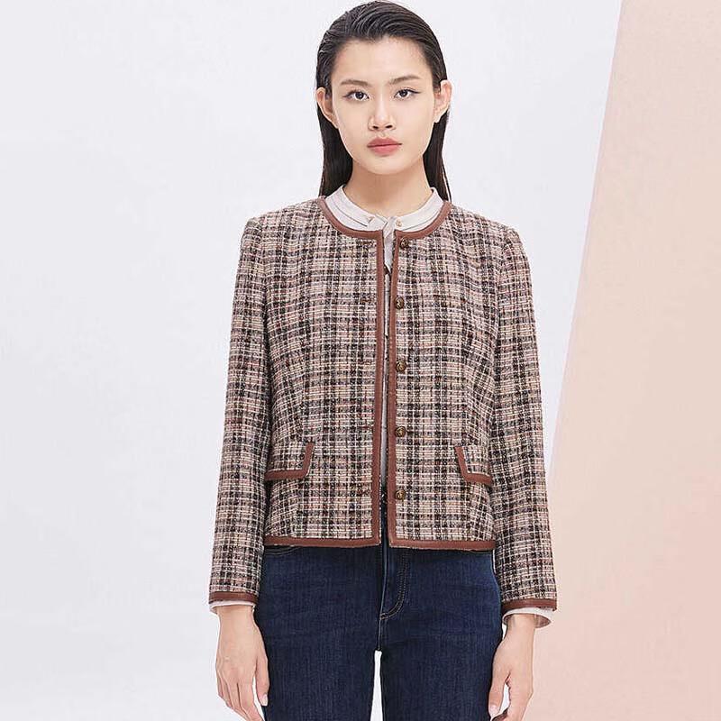 

JESSIE Women s Vintage Plaid Wool Blend Short Jacket XL