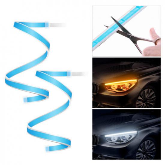 2X60cm Slim Sequential LED Strip Indicator Turn Signal DRL Daytime Running Light