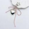 Beautiful Heart Keychain Charm Elegant Bowknot Keyrings for Fashion Enthusiasts