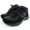 Great Low Cut Sneakers COCO Mark Black Suede Leather 36 G34360 Used