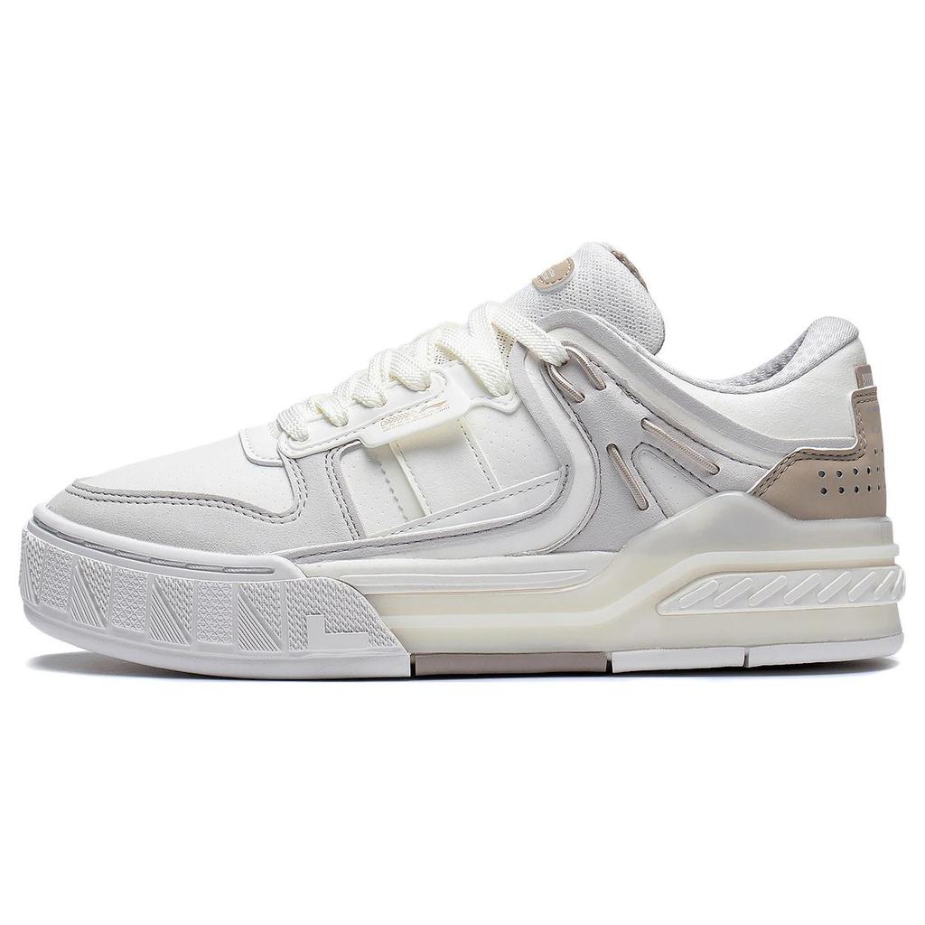 New LiNing Morning Glow Low Top Skateboard Shoes Women's White Gray AGCS354-1