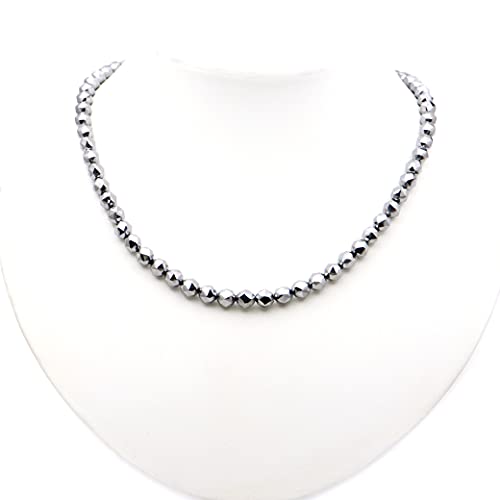 [GOLD STONE] Terahertz Ore Necklace, 6mm Star Cut, Power Stone, Natural Stone, Magnet Type, Approx. 50cm Long