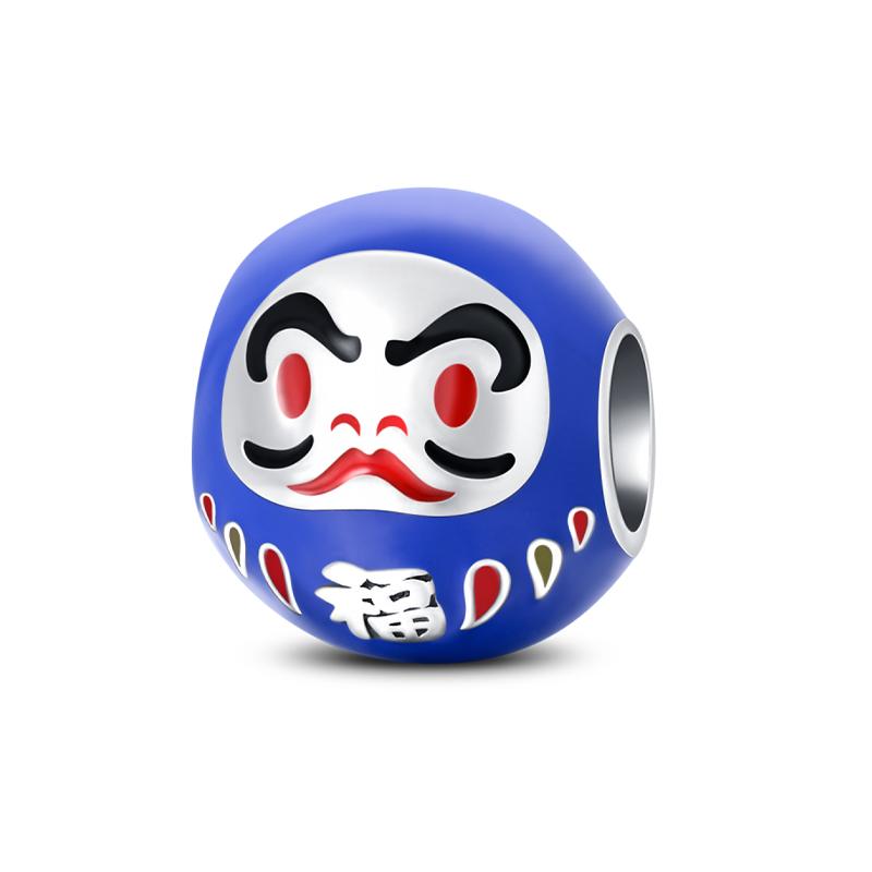 925 Silver Color God of Wealth Lucky Cat Lantern Lion Dance Charms Beads Fit Qikaola Bracelet DIY New Year's Jewelry