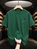 2026 New 100 Cotton Tee Minimal Left Chest Feather Small Graphic Casual Short Sleeve