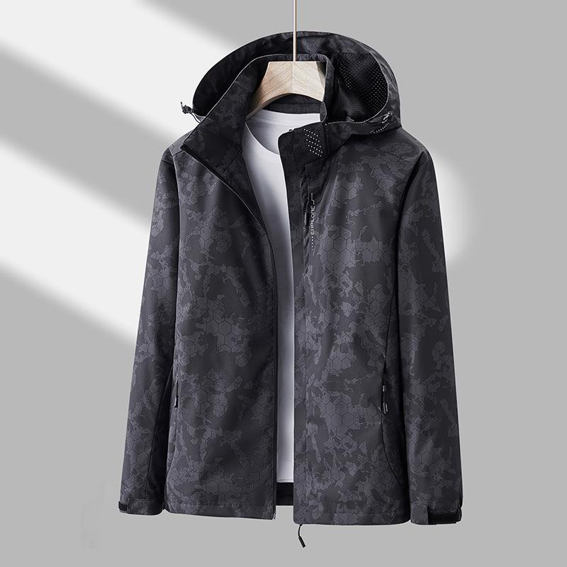 Outdoor Camouflage Thin Jacket Windproof and Water-proof Couple Mountaineering Suit Spring and Autumn Coat