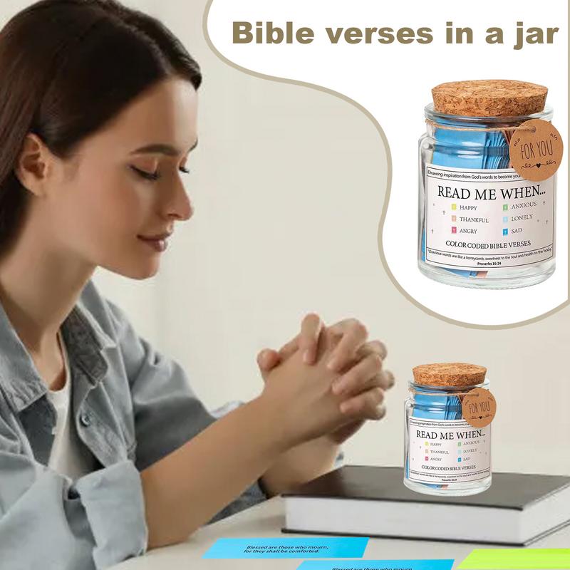 Barattolo Versetti Biblici Versetti Ispiratori Bottiglia di Vetro per Preghiere Scritture Motivazionali Quotidiane Barattolo di Preghiera per Celebrazioni Religiose