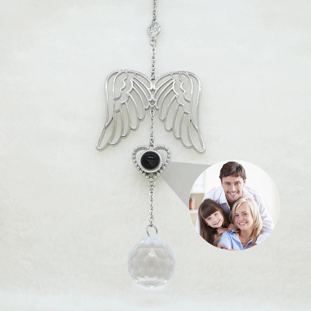 10mm I Love You Projection Necklace - 100 Languages, Winged Pendant, Ideal Thanksgiving & Christmas Gift