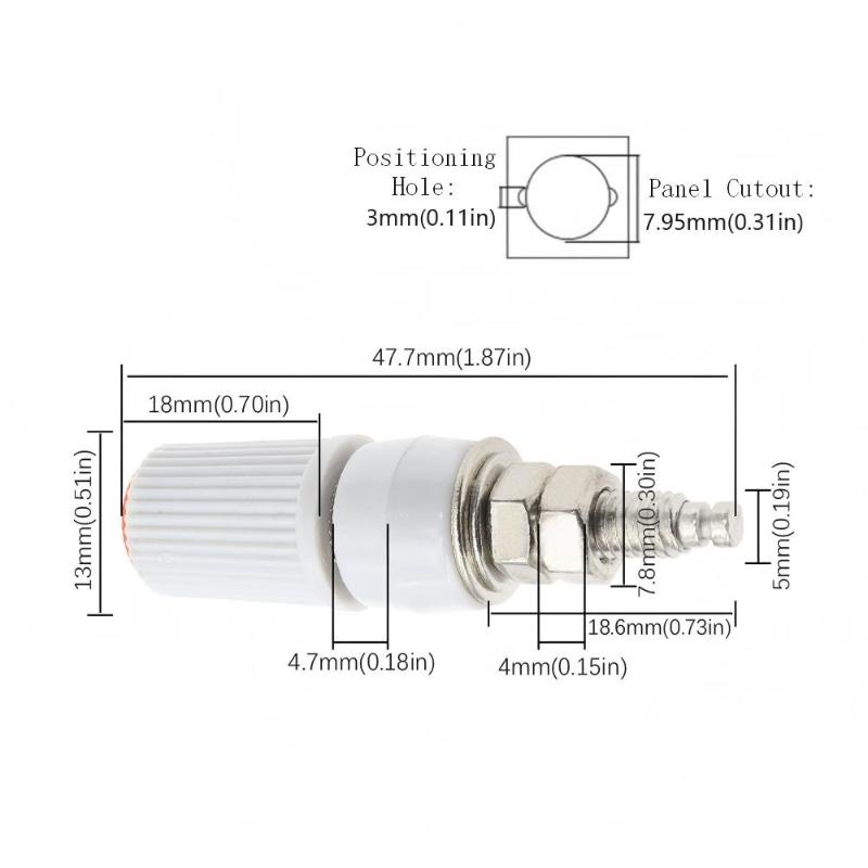 5Pcs High Current 5Mm Banana Jack Socket, 30A M5X48 Type 4Mm Amplifier Terminal Female Socket For Electronic Testing