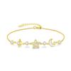 S925 Sterling Silver Star & Moon Bracelet - Elegant, High-End, Simple Luxury Jewelry for Women