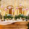 6/12Pcs Hanging Candle Holder Glass Globes Orbs with Crystal Bead Garland Tea Lights Candles Holder for Wedding Party Tree Decor