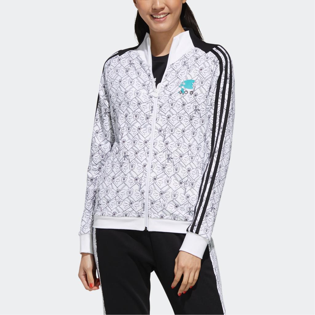 Adidas Neo Stand Collar Striped Zip Long Sleeve Jacket Women Jackets White FU3582