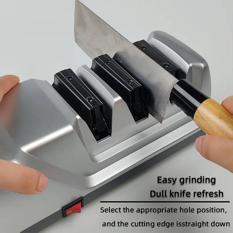 NEW Electric Knife Sharpener-Diamond Wheel System 3-Stage Sharpening (Coarse/Fine/Polish) Fast & Safe for Kitchen Chef