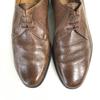 70s-80s old logo Vintage VAN BOMMEL Goodyear welt leather plain toe 5.5 24.5 brown dress shoes(USED)