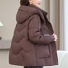 Plus Size XL-6XL Middle Age Women's Short Down Jackets Winter Parkas Hooded Elegant Loose Thick Warm Down Coats Woman Outerwears