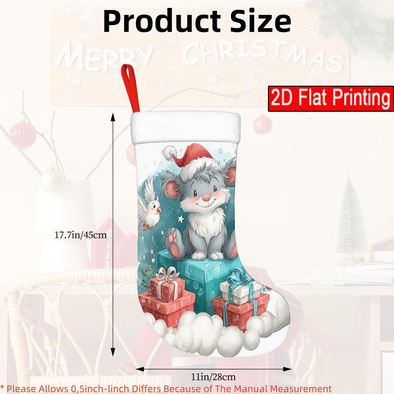 Christmas decoration fireplace hanging stocking1pc Winter Christmas Theme_ Cute Teddy Bear Christmas Gift_ Wea