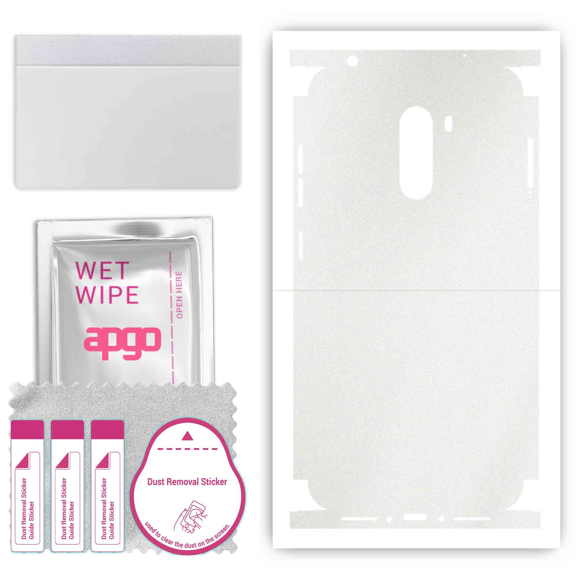 

apgo Protective Skin Sticker for the back+sides compatible with Xiaomi Pocophone F1, Full Wrap Film, Foil, Vinyl - Pattern Matte Transparent