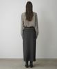 Mosyupamosyu One Pocket Low-Rise Slit Skirt [Charcoal]