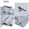 Qipilong Men's Summer Business Casual Vertical Stripe Polo T-Shirt