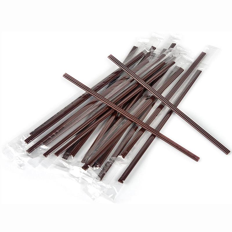 200Pcs Plastic Three-hole Coffee Straw, Coffee Stirrers Sticks, Disposable Individually Wrapped Cocktail Drink Liquor Straws