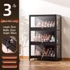 Handun 3-Tier Black Collectible Display Cabinet with Lock