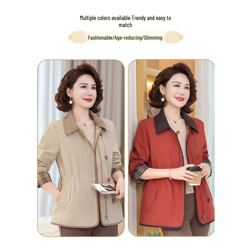 Mom's Spring Fashion: 2026 New Style Casual Jacket for Middle-aged & Elderly Women – Stylish, Versatile, Thin Windbreaker for Mother's Day