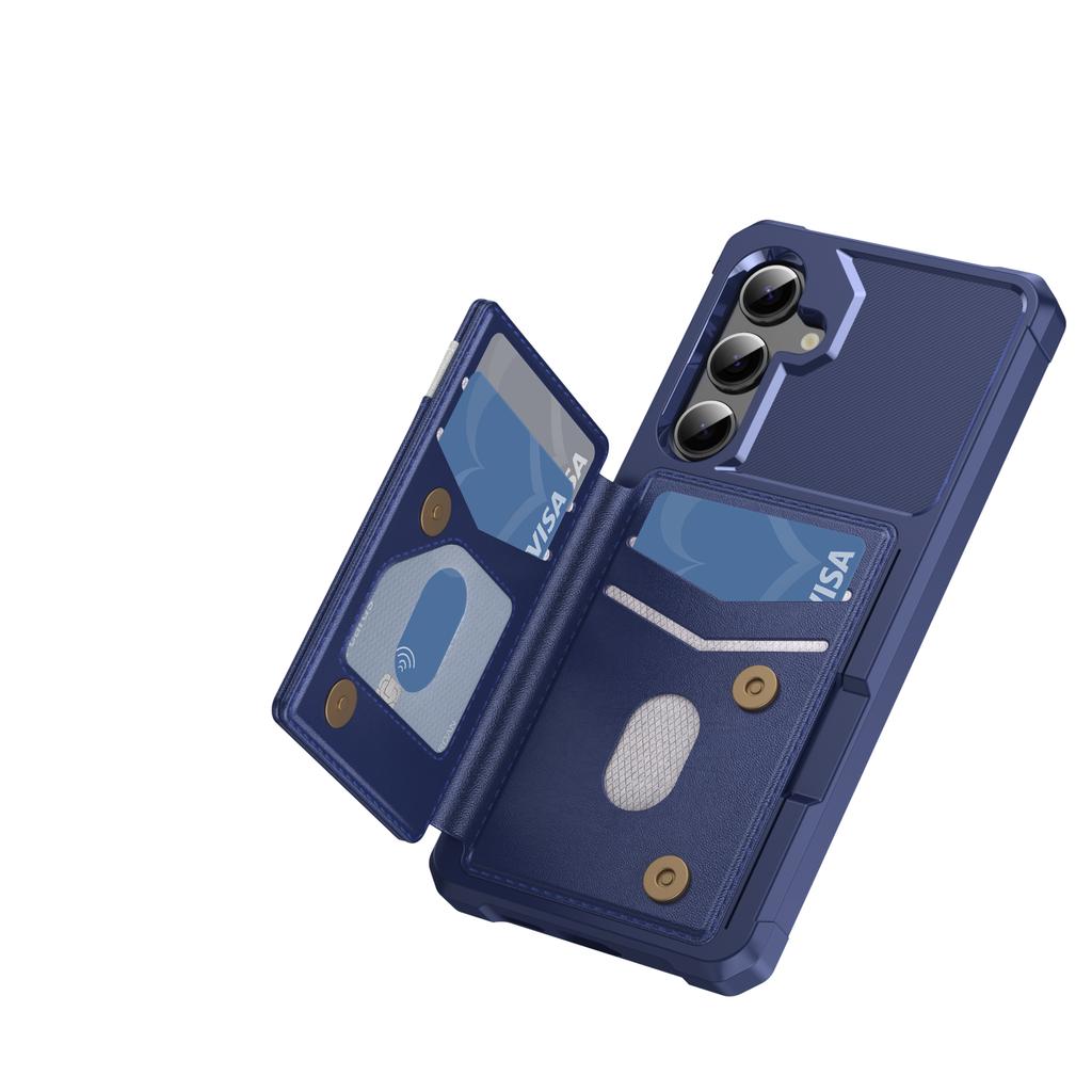 For Samsung Galaxy S25 Edge S25 S24 S23 Ultra FE Case with Card Holder, Heavy Duty Shockproof Soft TPU Back Flip Wallet Cover