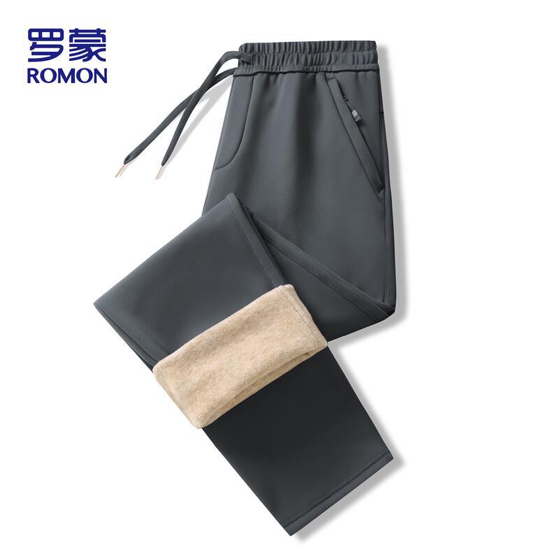 Romon Men's Fleece-Lined Wool Blend Casual Pants ZH2516