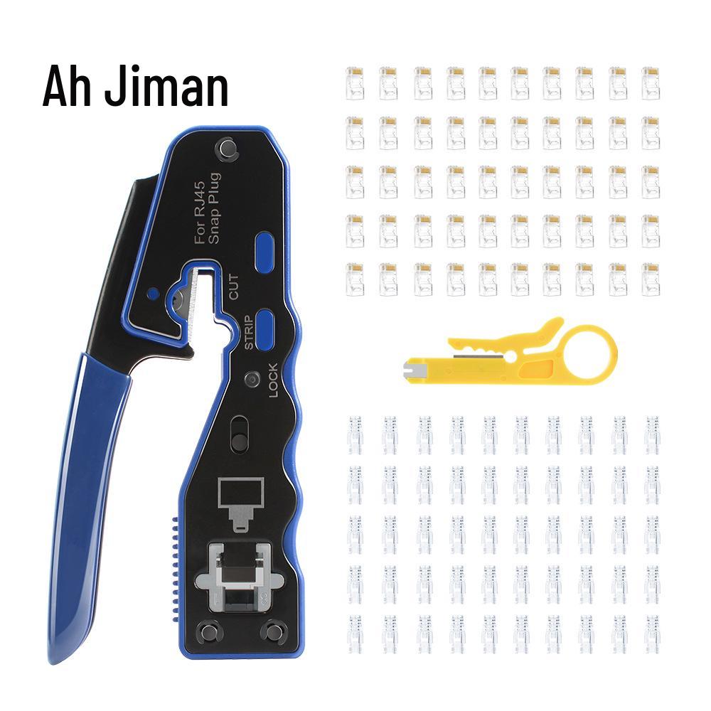 Aji Man Six-Category Crystal Head Crimping Pliers Set for Network Maintenance
