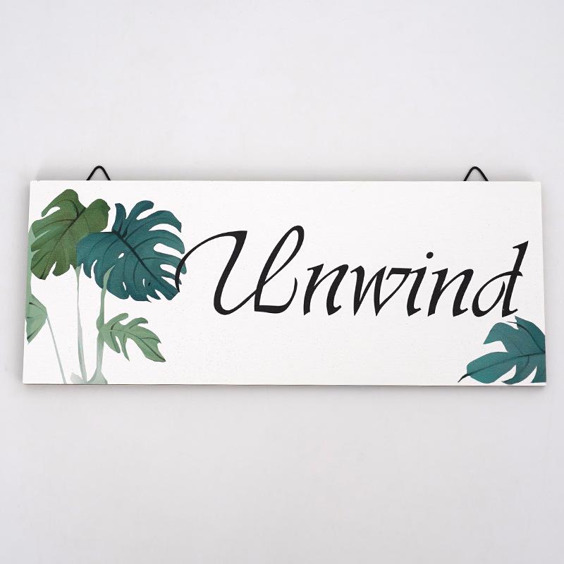 Set of Four Wooden Motivational Wall Hanging Ornaments: Decorative Plaques for Home Décor
