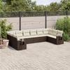 VidaXL Garden Lounge Set with Cushions 10 Pcs, Patio Sofas, Patio Furniture Set, Outdoor Furniture, Brown 3253010