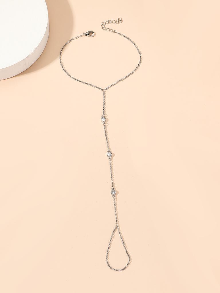 ZAKOL Fashion Women's Gold Color Hand Chain Bracelets With Crystal Exquisite Finger Bracelet Wedding Zircon