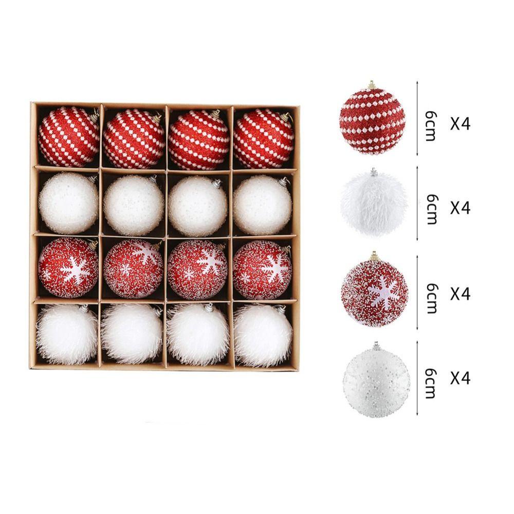 6cm Ball Pendant Snowflower Foam Balls Unique Christmas Tree Decor Party Favors