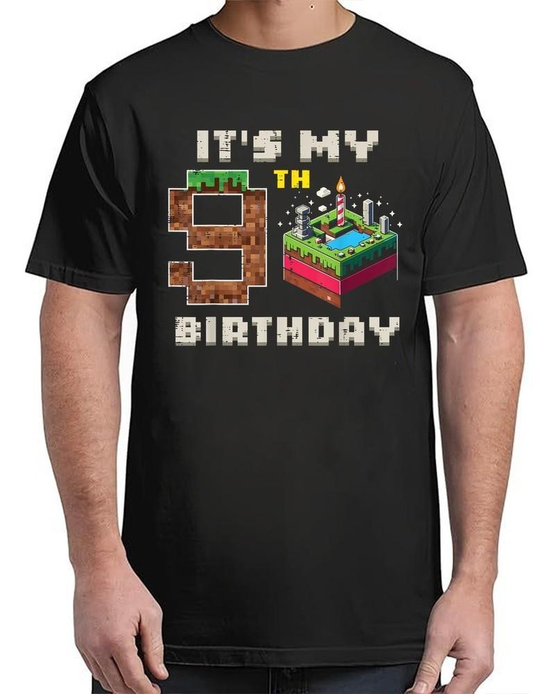 My 9th Birthday Pixel Game 9 Cake Video Gamer Vintage Adult S-4XL Unisex T-Shirt