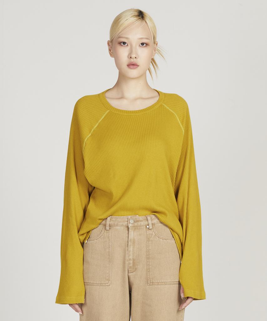 Washaepeun Jacquard Warmer Knit T-Shirt Yellow